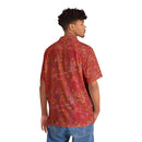 JT Collection - Red Men's Hawaiian Shirt - Graffiti Design