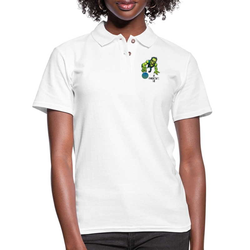 ST4L Sports - Women's Pique Polo Shirt - 4th Street Bowl - white