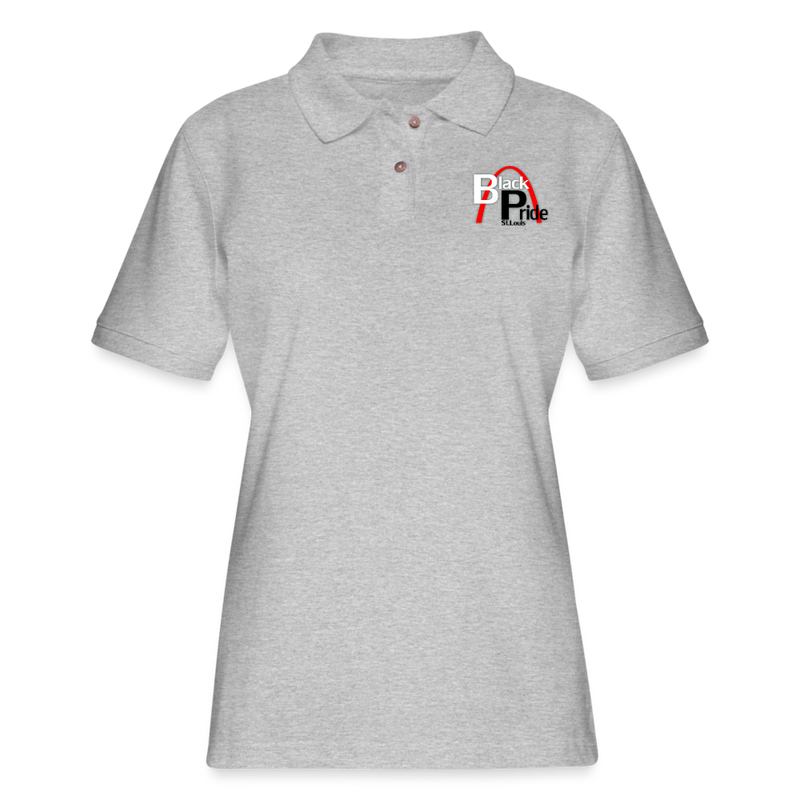 ST4L Sports - Women's Pique Polo Shirt - St louis Black Pride - heather gray