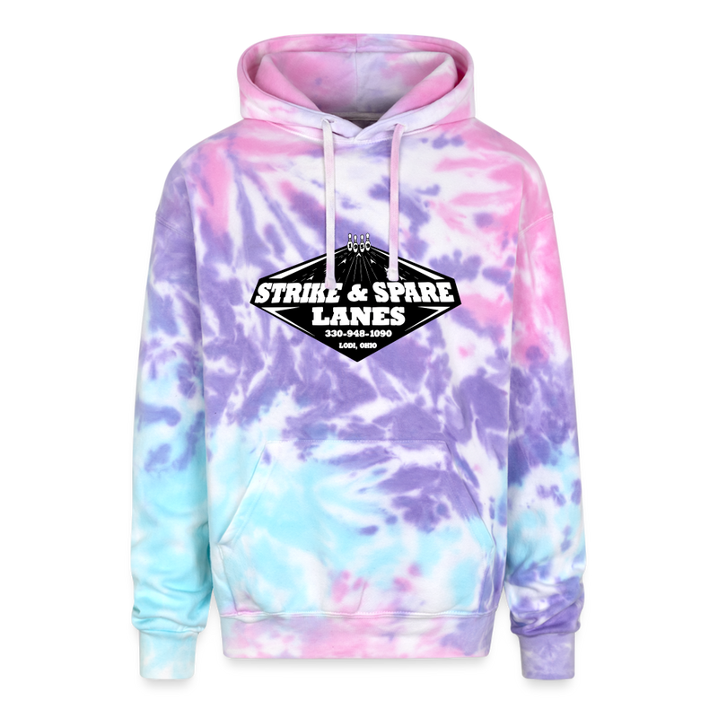 ST4L Sports - Tie Dye Hoodie - Strike & Spare Lanes - cotton candy