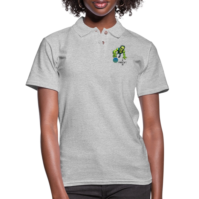 ST4L Sports - Women's Pique Polo Shirt - 4th Street Bowl - heather gray