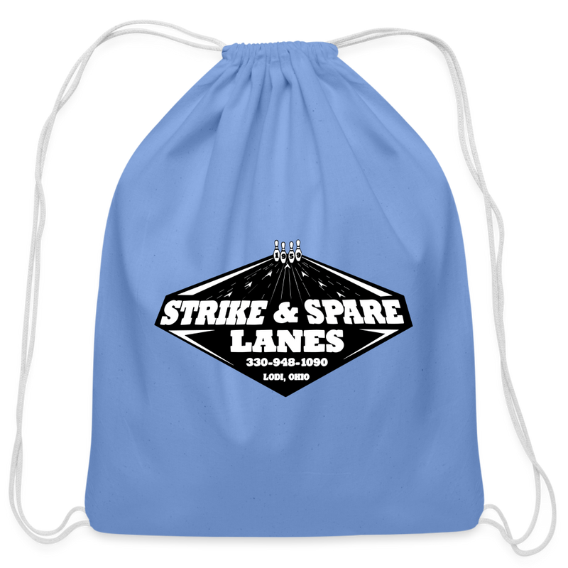 ST4L Sports - Cotton Drawstring Bag - Strike & Spare Lanes - carolina blue