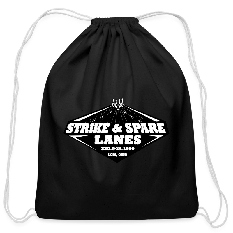 ST4L Sports - Cotton Drawstring Bag - Strike & Spare Lanes - black