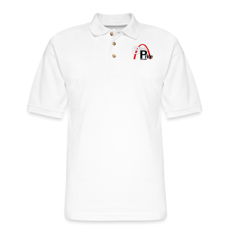 St4L Sports - Men's Pique Polo Shirt - St louis Black Pride - white