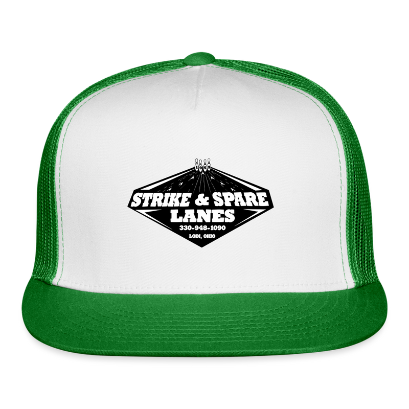 ST4L Sports - Trucker Cap - Strike & Spare Lanes - white/kelly green