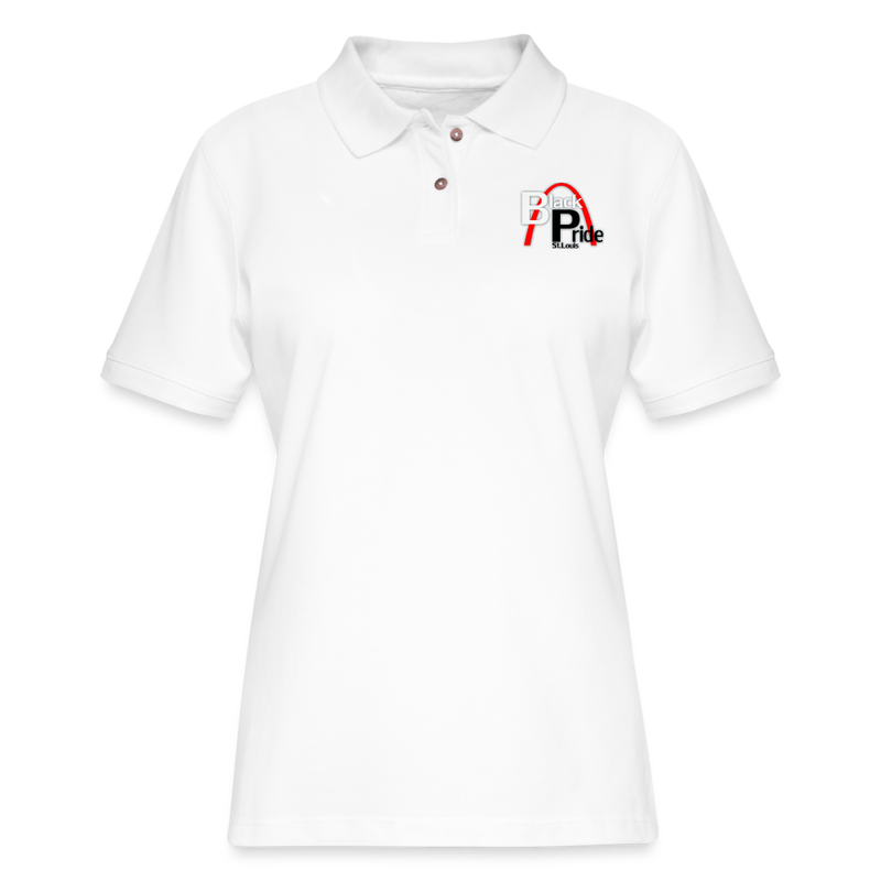 ST4L Sports - Women's Pique Polo Shirt - St louis Black Pride - white