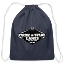 ST4L Sports - Cotton Drawstring Bag - Strike & Spare Lanes - navy