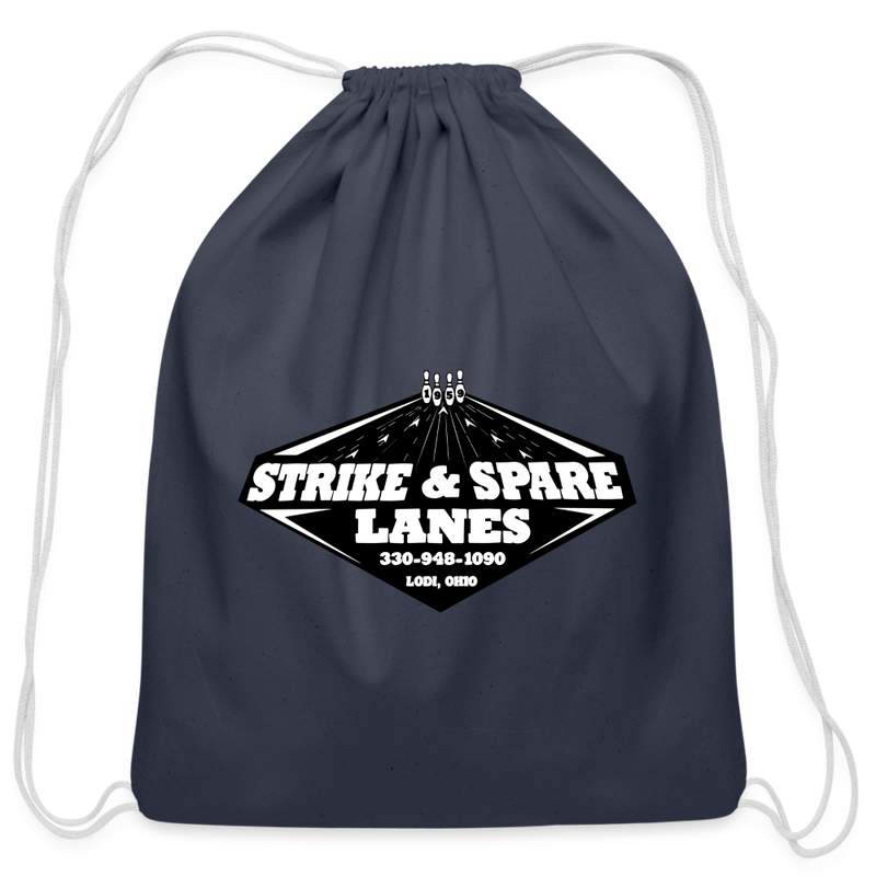 ST4L Sports - Cotton Drawstring Bag - Strike & Spare Lanes - navy