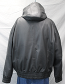 Leather Hoodie with Full Metal Zipper