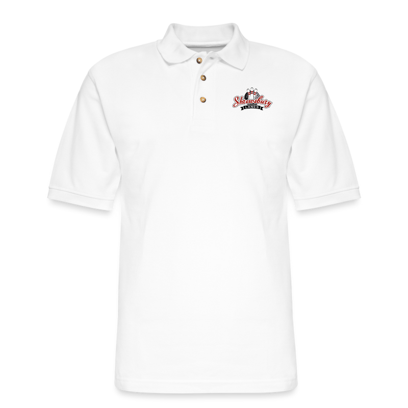 ST4L Sports Men's Pique Polo Shirt Shrewsbury Lanes - white