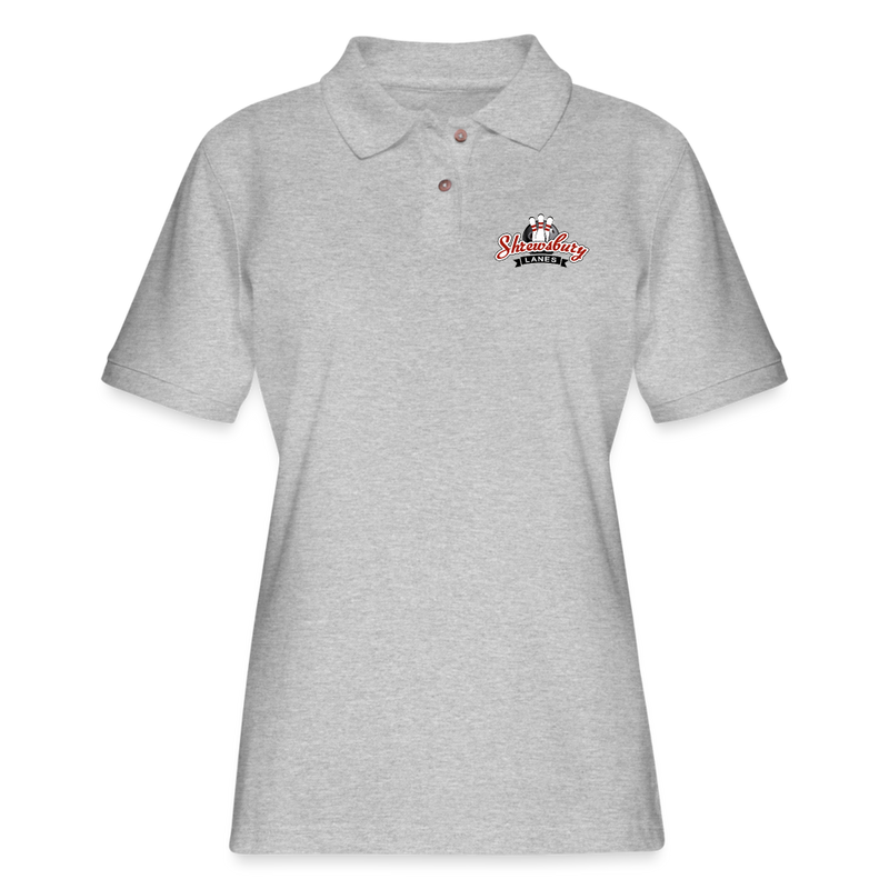 ST4L Sports Women's Pique Polo Shirt - Shrewsbury Lanes - heather gray