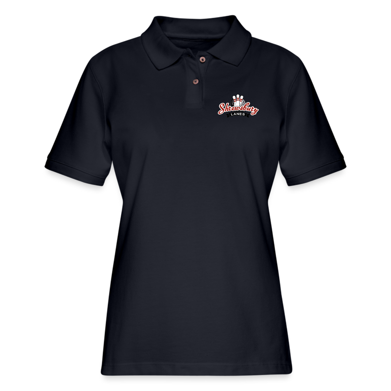 ST4L Sports Women's Pique Polo Shirt - Shrewsbury Lanes - midnight navy