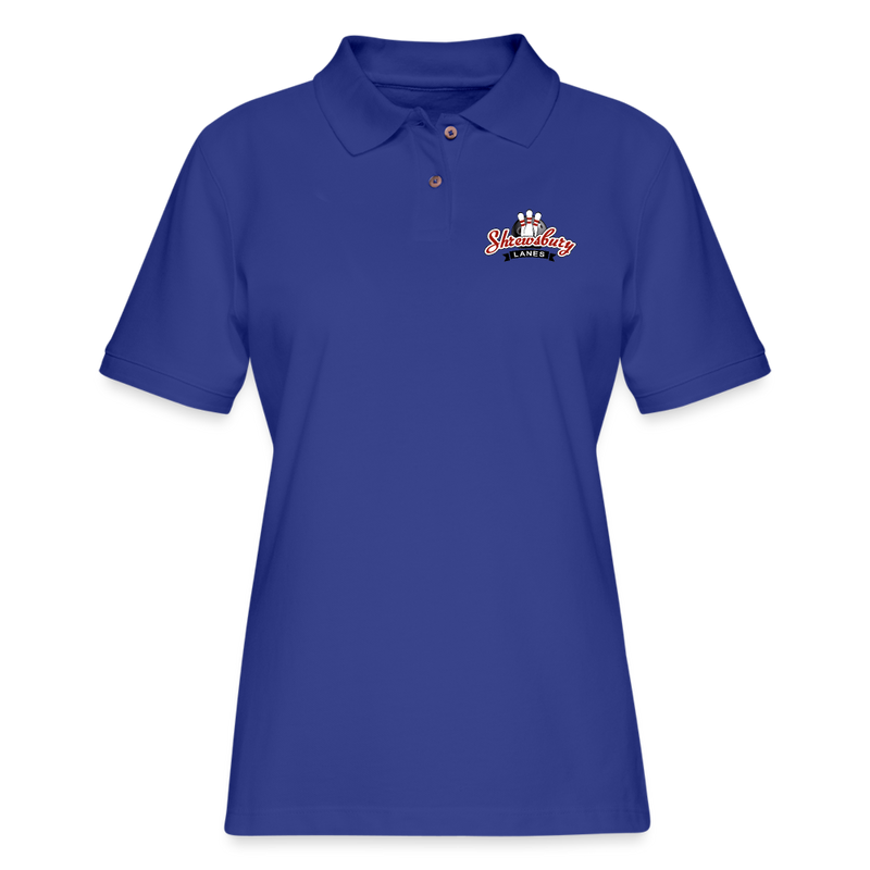 ST4L Sports Women's Pique Polo Shirt - Shrewsbury Lanes - royal blue