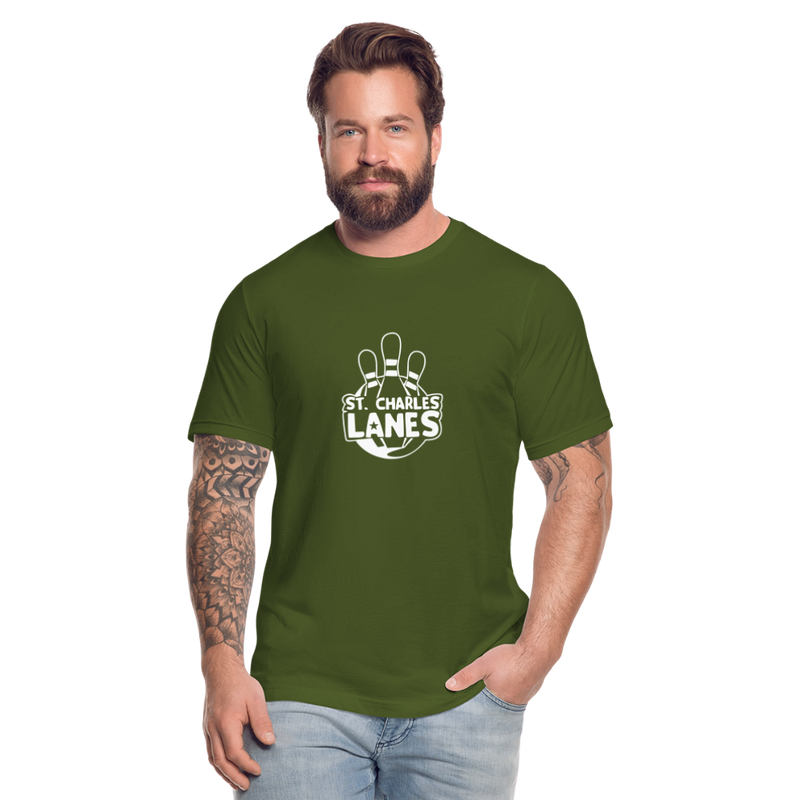 ST4L Sports T-Shirt by Bella + Canvas Made in USA St. Charles Lanes - olive