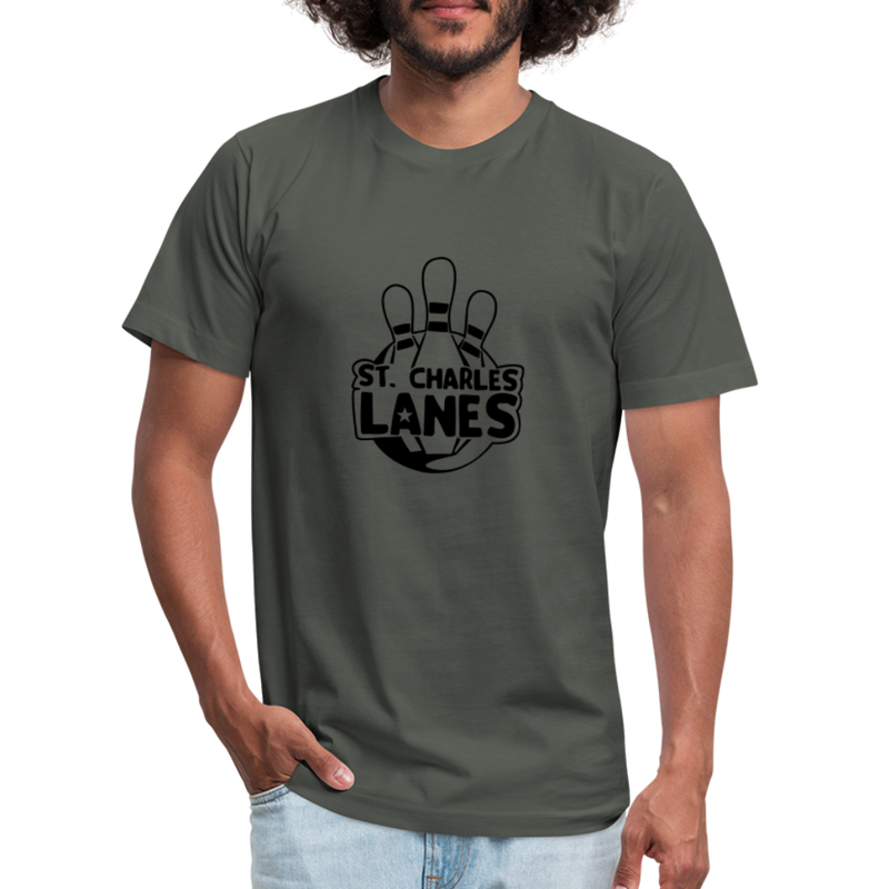 ST4L Sports T-Shirt by Bella + Canvas Made in USA St. Charles Lanes - asphalt