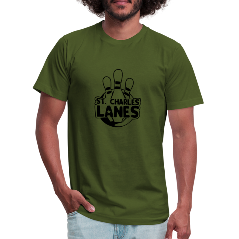 ST4L Sports T-Shirt by Bella + Canvas Made in USA St. Charles Lanes - olive