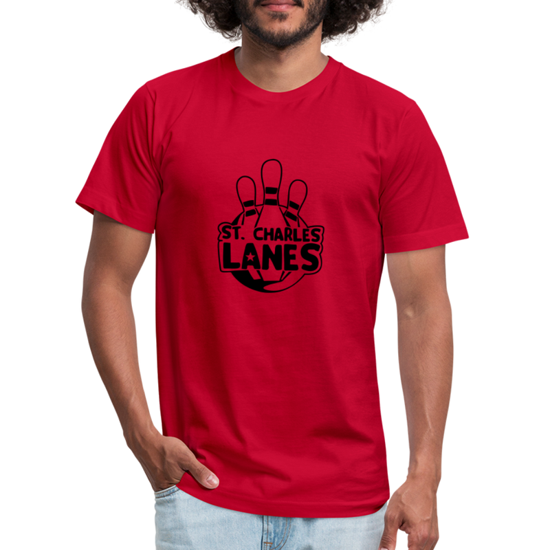 ST4L Sports T-Shirt by Bella + Canvas Made in USA St. Charles Lanes - red