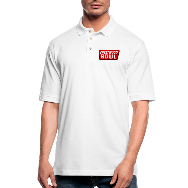 ST4L Sports Men's Pique Polo Shirt Crestwood Bowl - white