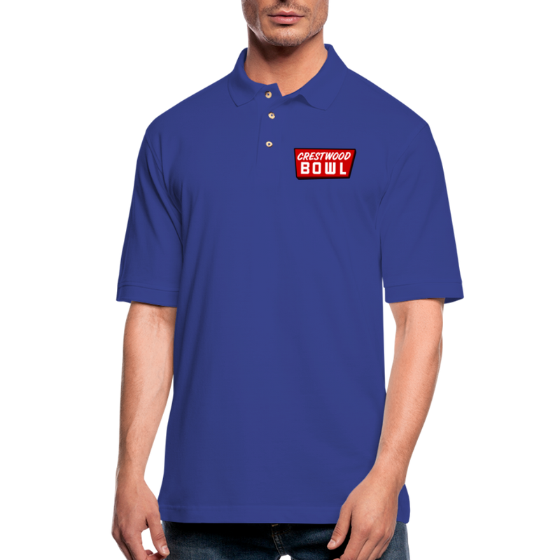 ST4L Sports Men's Pique Polo Shirt Crestwood Bowl - royal blue