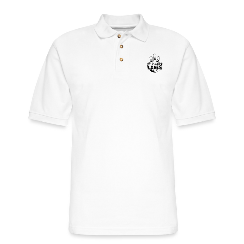 ST4L Sports Men's Pique Polo Shirt St Charles Lanes - white