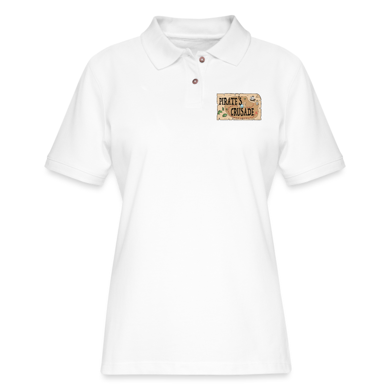 ST4L Sports Women's Pique Polo Shirt - Pirates Crusade - white