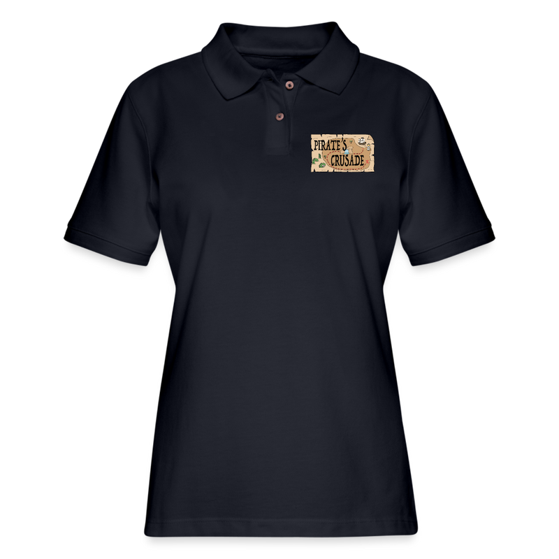 ST4L Sports Women's Pique Polo Shirt - Pirates Crusade - midnight navy