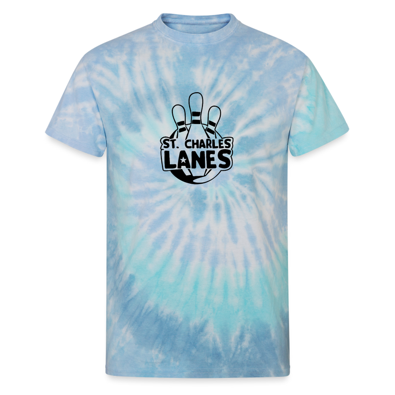 ST4L Sports Unisex Tie Dye T-Shirt - St. Charles Lanes - blue lagoon