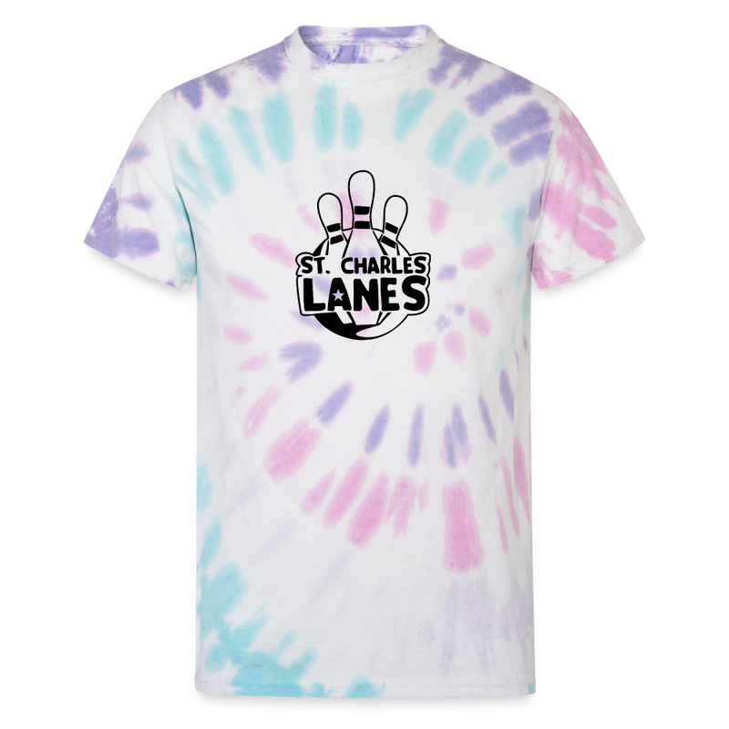ST4L Sports Unisex Tie Dye T-Shirt - St. Charles Lanes - Pastel Spiral