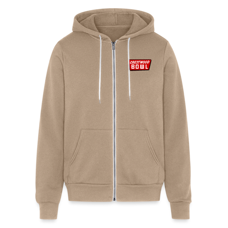 Bella + Canvas Unisex Full Zip Hoodie - tan