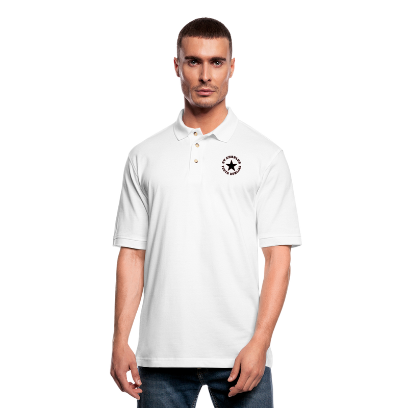 ST4L Sports Men's Pique Polo Shirt - St. Charles Lanes Youth League - white