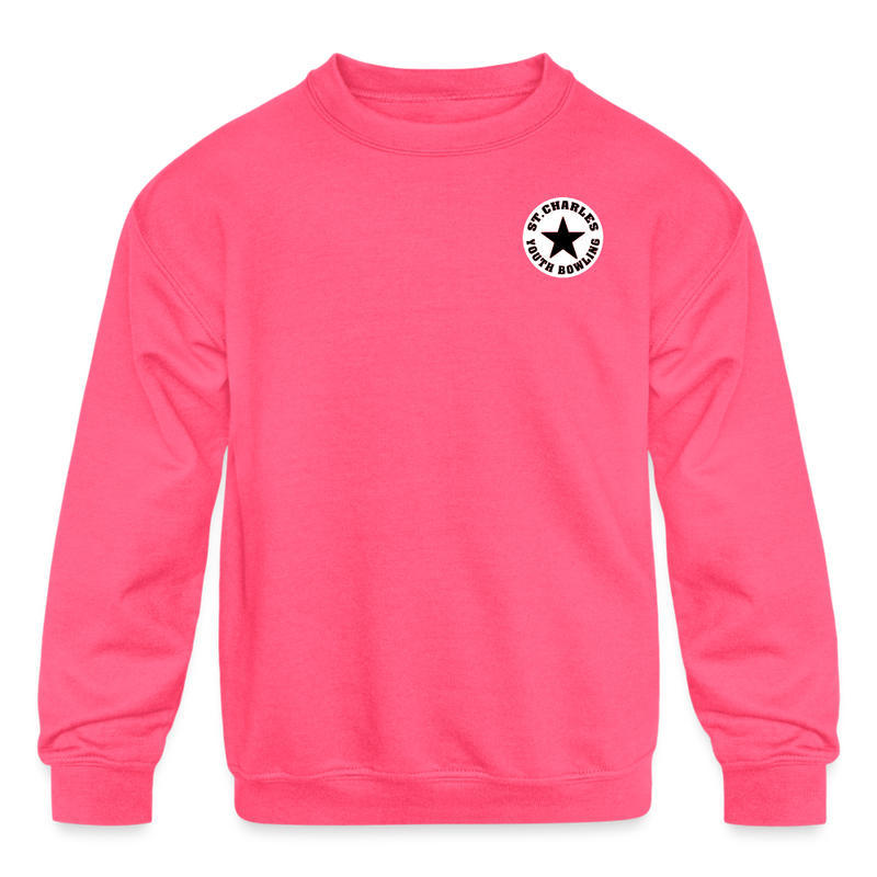 ST4L Sports Kids' Crewneck Sweatshirt -  St Charles Lanes Youth Group - neon pink