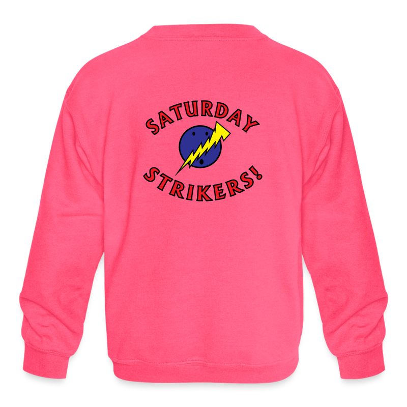 ST4L Sports Kids' Crewneck Sweatshirt - Saturday Strikers - neon pink