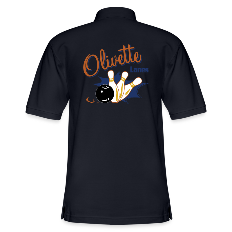 ST4L Sports Men's Pique Polo Shirt _ Olivette Lanes - midnight navy