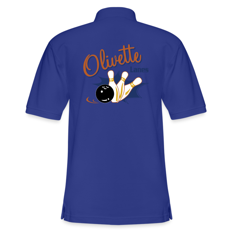 ST4L Sports Men's Pique Polo Shirt _ Olivette Lanes - royal blue