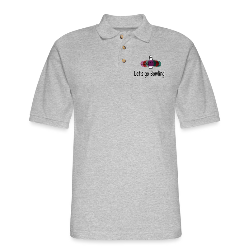 ST4L Sports Unisex Pique Polo Shrewsbury Lanes Lets Go Bowling - heather gray