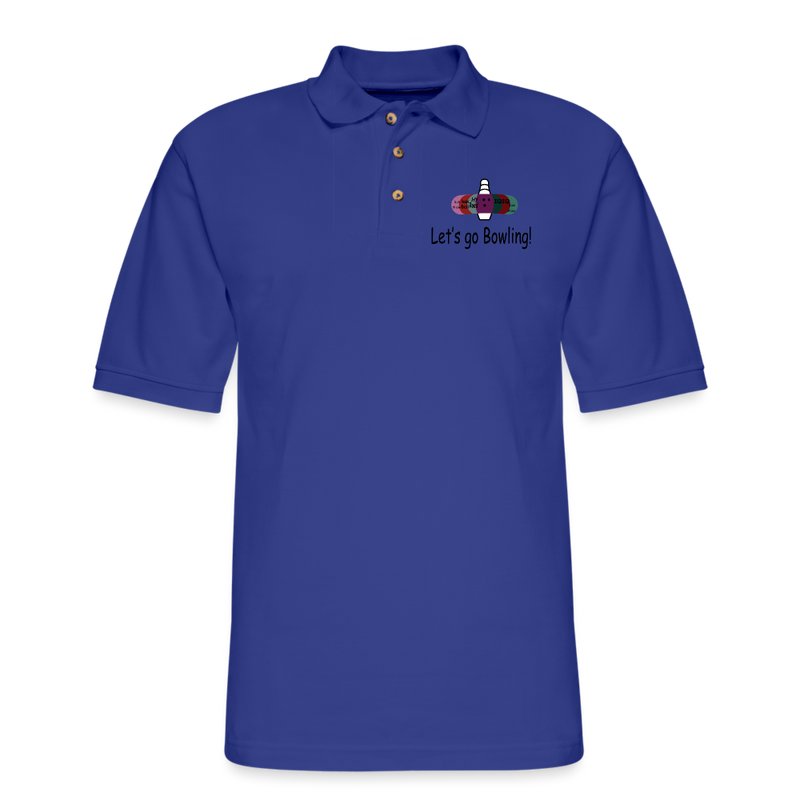 ST4L Sports Unisex Pique Polo Shrewsbury Lanes Lets Go Bowling - royal blue