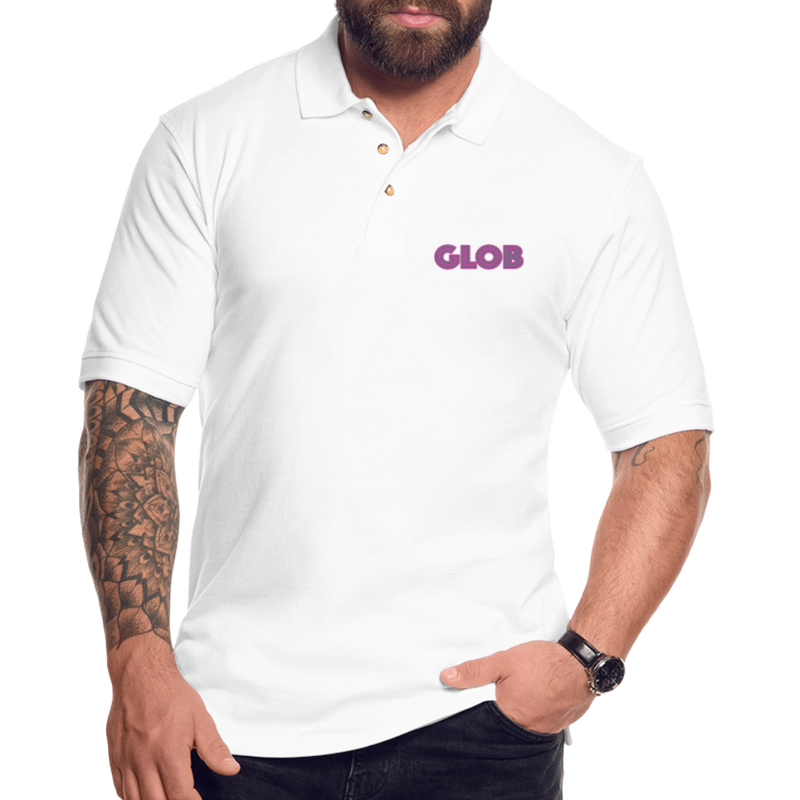 ST4L Sports Men's Pique Polo Shirt - GLOB - white