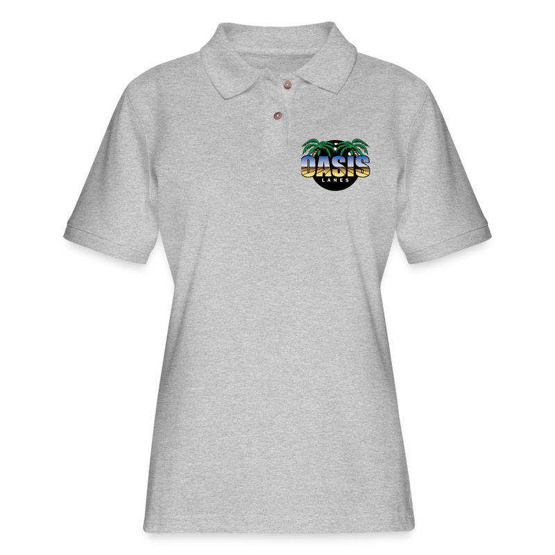 ST4L Sports Women's Pique Polo Shirt - Oasis Lanes - heather gray
