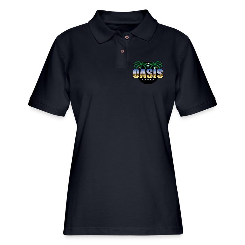 ST4L Sports Women's Pique Polo Shirt - Oasis Lanes - midnight navy