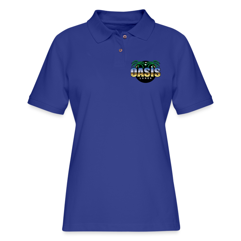 ST4L Sports Women's Pique Polo Shirt - Oasis Lanes - royal blue