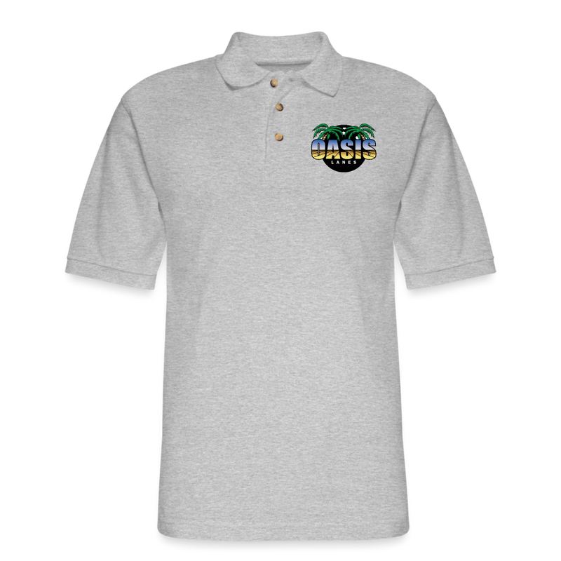 ST4L Sports Men's Pique Polo Shirt - Oasis Lanes - heather gray