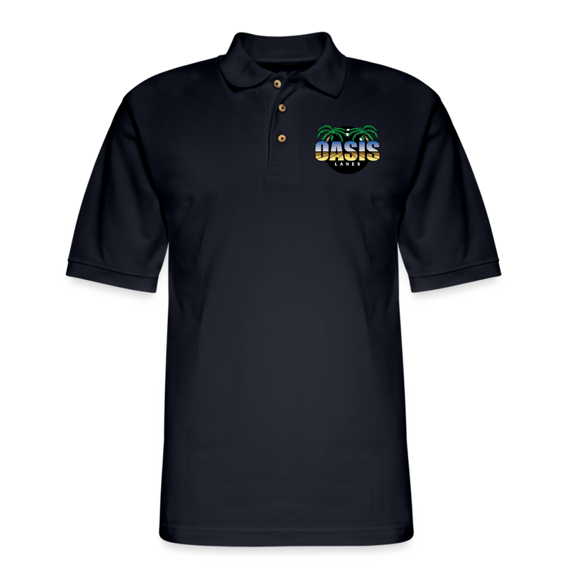 ST4L Sports Men's Pique Polo Shirt - Oasis Lanes - midnight navy