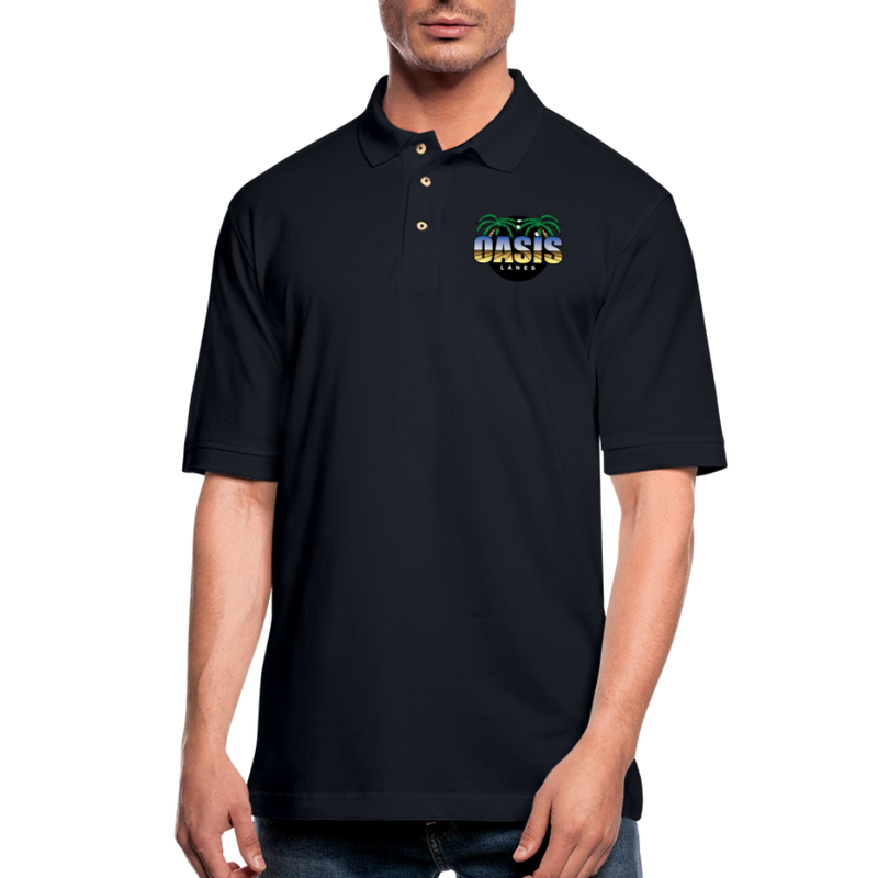 ST4L Sports Men's Pique Polo Shirt - Oasis Lanes - midnight navy