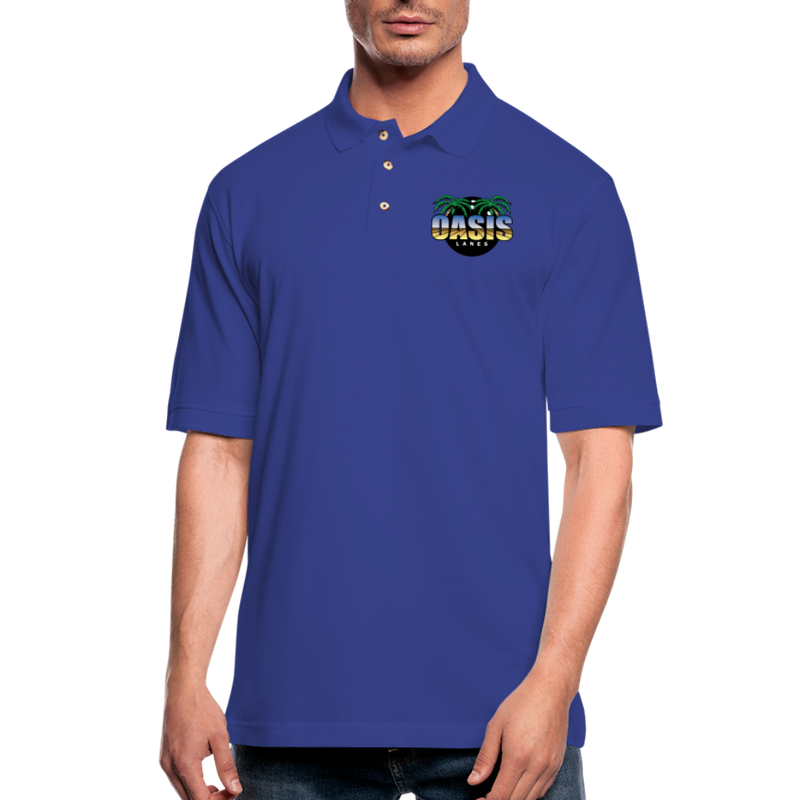 ST4L Sports Men's Pique Polo Shirt - Oasis Lanes - royal blue