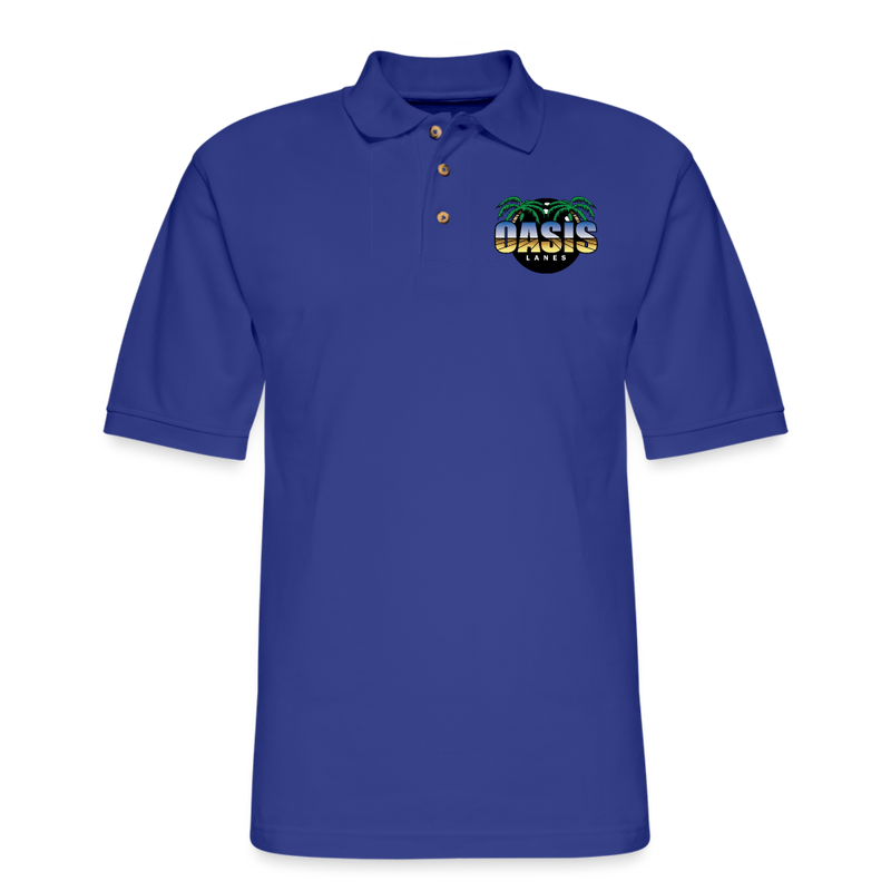 ST4L Sports Men's Pique Polo Shirt - Oasis Lanes - royal blue