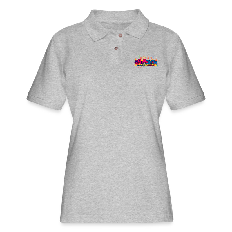 ST4L Sports Women's Pique Polo Shirt -  Meno/Mano - heather gray