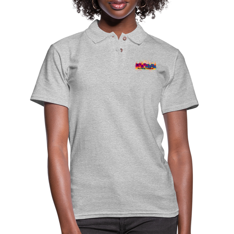 ST4L Sports Women's Pique Polo Shirt -  Meno/Mano - heather gray