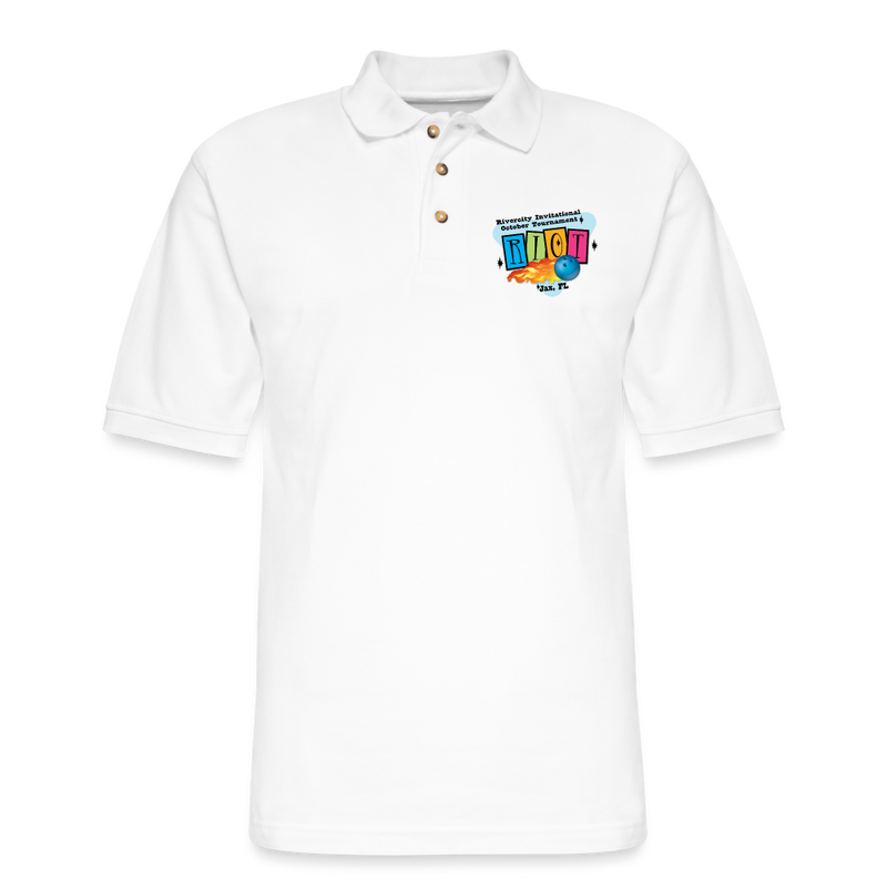 ST$L Sports Men's Pique Polo Shirt - Riot - white