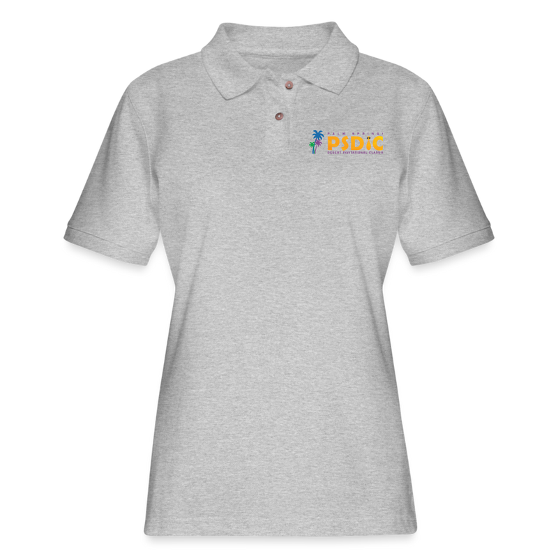 ST4L Sports Women's Pique Polo - PSDIC - heather gray