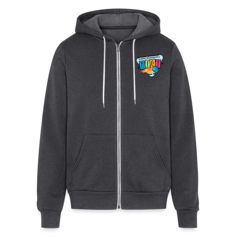 ST4L Sports Bella + Canvas Unisex Full Zip Hoodie - RIOT - charcoal grey